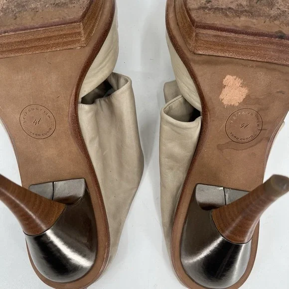 Anthropologie Leifsdottir Jenni Taupe Italian Leather Heels Size 41 EUR 10.5 US - Picture 13 of 13